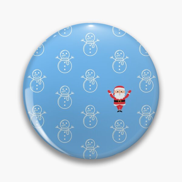 Item preview, Winter Snowmen and Santa fun Christmas pattern on blue background.  designed and sold by milkasweet.