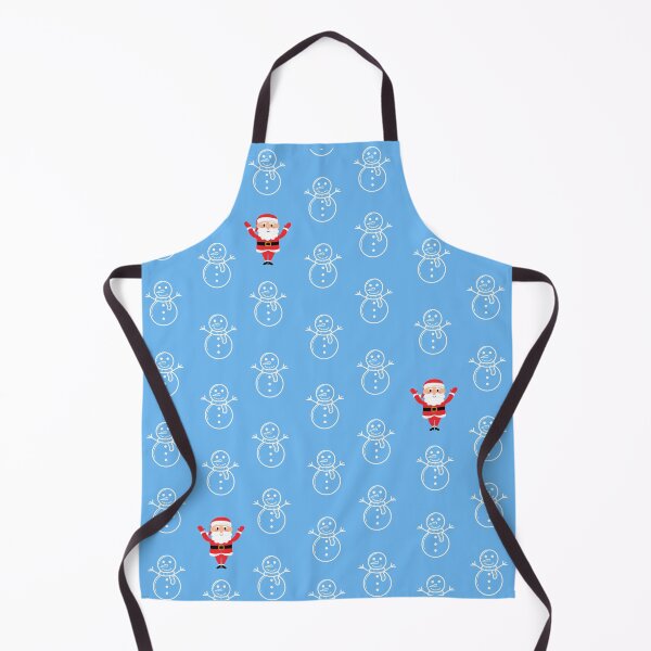 Item preview, Winter Snowmen and Santa fun Christmas pattern on blue background.  designed and sold by milkasweet.