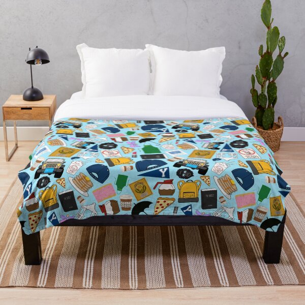 Ultimate Fan Pattern Icons All Over Print Blue Pack Throw Blanket