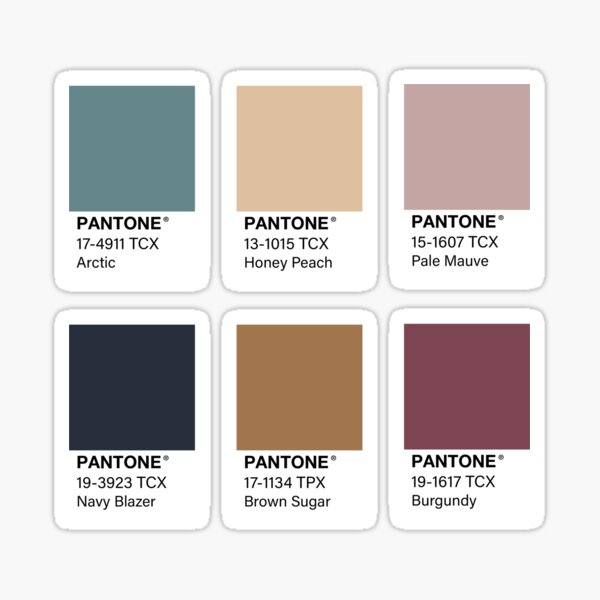 Berry, Beige, and Blue Pantone Color Swatch Pack Sticker