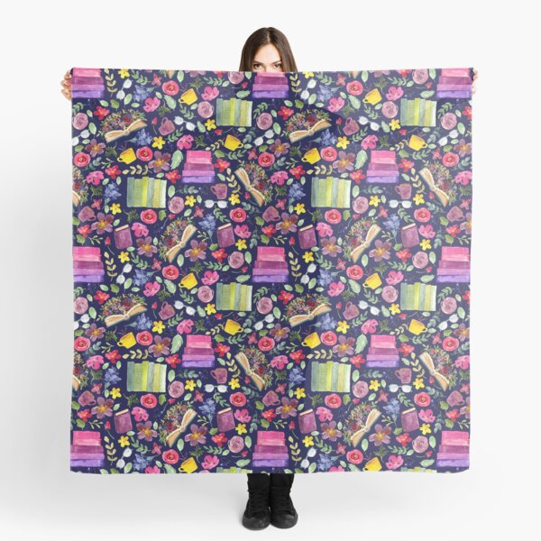 Bookish Illustration | Dark Blue Scarf