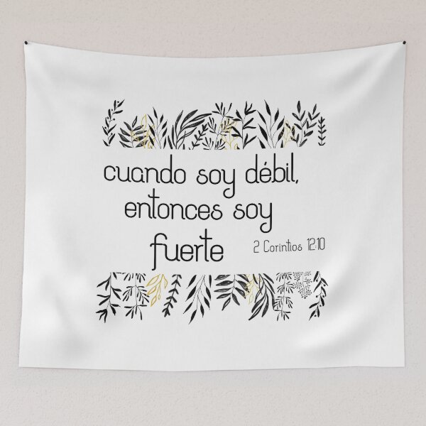 Item preview, Bíblico Cristiano: Cuando soy débil, entonces soy fuerte (texto negro, español) designed and sold by Ofeefee.