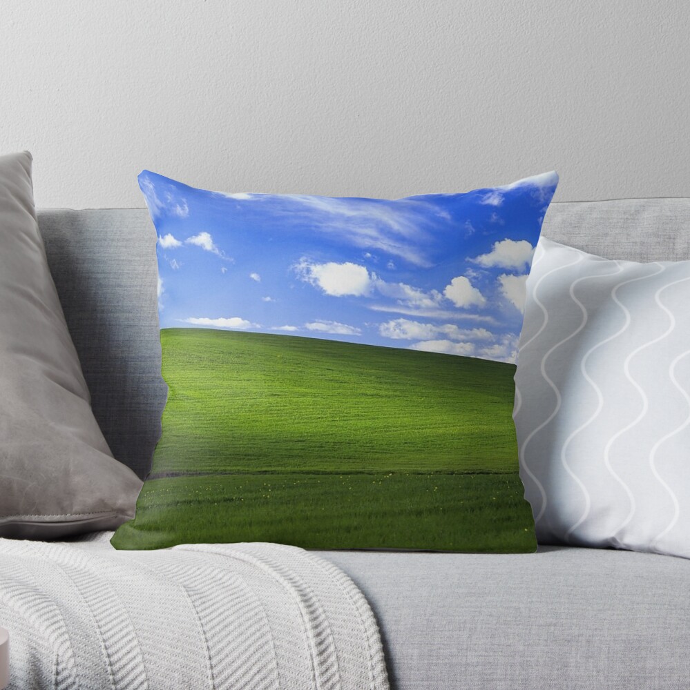 New Arrival Bliss Windows XP Wallpaper Throw Pillow by Carrotcakes TP-75EEVYHS
