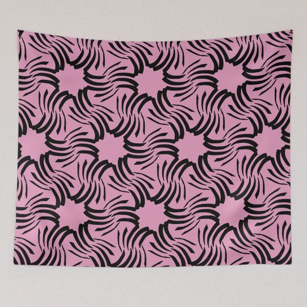 Item preview, Italic black lace pattern on an elegant soft pink background for a modern boudoir look designed and sold by PetaJaneHome.