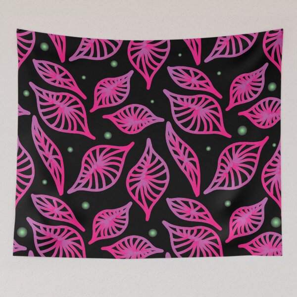 Item preview, Colorama colored energy pattern pink leaves designed and sold by Joie-et-Poesie.