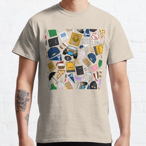 Íconos de patrón de abanico definitivos Paquete verde con estampado completo Camiseta clásica