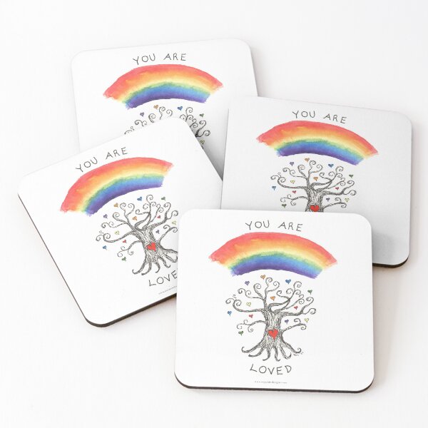 Aperçu de l'œuvre Vous êtes aimé - LGBTQ + Rainbow Heart Tree créée et vendue par Victoria K. Chapman.