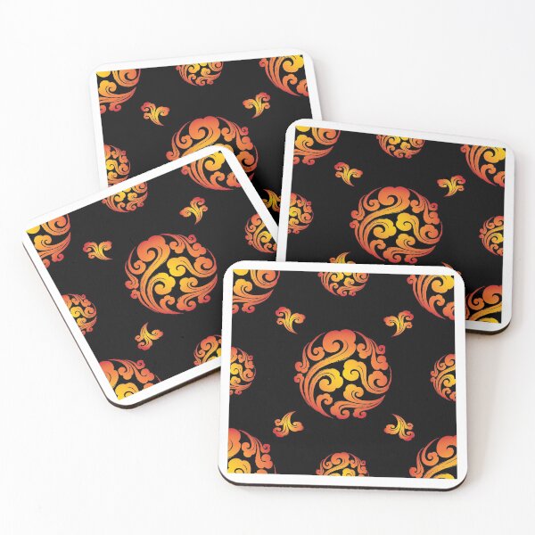 Item preview, Asian Cloud Pattern Chinese Cloud Black and Red Yellow Sun Burst Design designed and sold by Reeks808.
