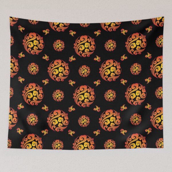 Item preview, Asian Cloud Pattern Chinese Cloud Black and Red Yellow Sun Burst Design designed and sold by Reeks808.