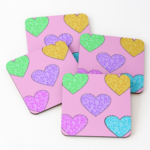 Item preview, sparkly colorful leopard print hearts designed and sold by samar-n.