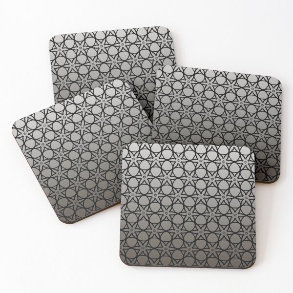 Item preview, Contemporary  black lace pattern on an elegant soft taupe gradient background designed and sold by PetaJaneHome.