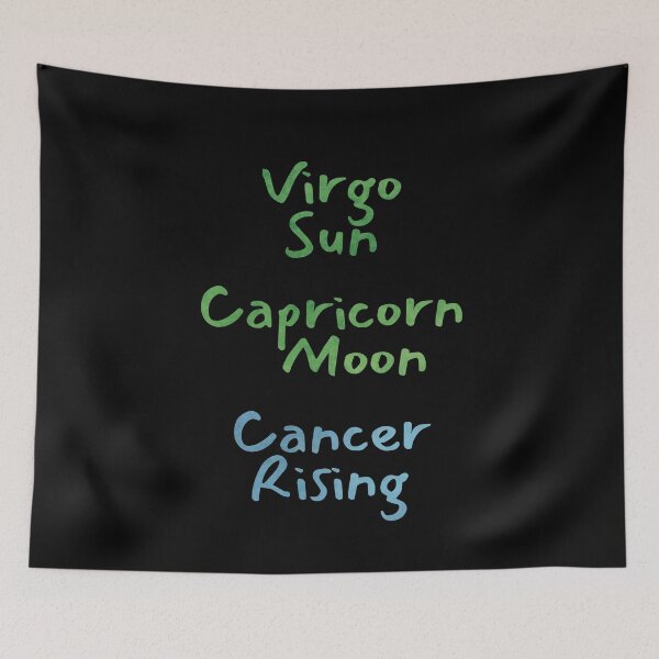 Item preview, Virgo Sun Capricorn Moon Cancer Rising Text designed and sold by leomooncreates.