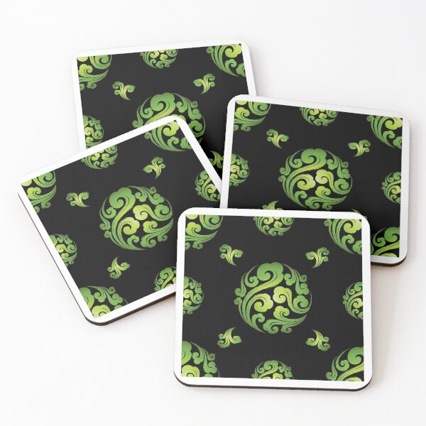 Item preview, Asian Cloud Pattern Chinese Cloud Black and Lime Green Burst Design designed and sold by Reeks808.