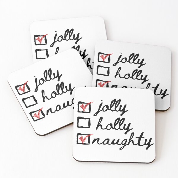 Item preview, Funny Christmas design. Jolly, Naughty, but not Holly.  designed and sold by blacklittlemoon.
