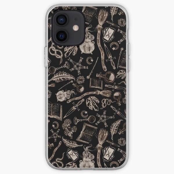 Modern Witches Altar in Black and Gold iPhone Soft Case