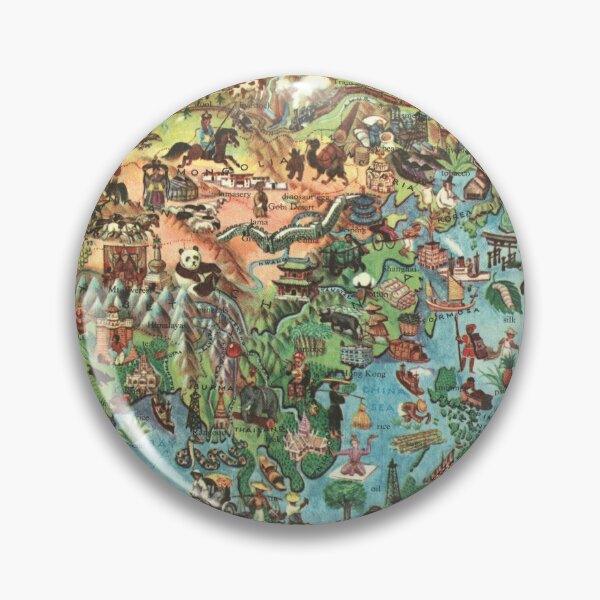 Item preview, Illustrated Asia - Vintage Retro Childrens Map  designed and sold by elevens.