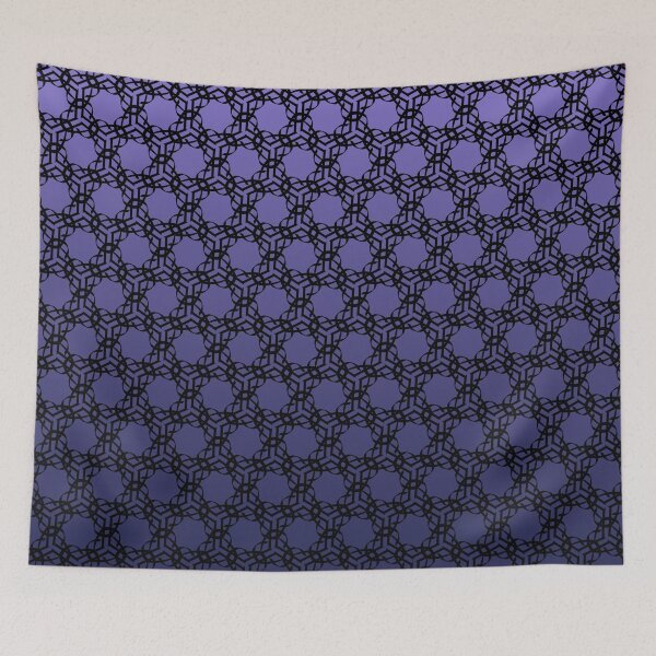 Item preview, Modern black lace pattern on a bright violet gradient background designed and sold by PetaJaneHome.