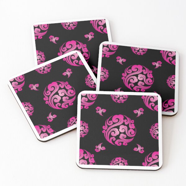 Item preview, Asian Cloud Pattern Chinese Cloud Black and Pink Magenta Burst Design designed and sold by Reeks808.