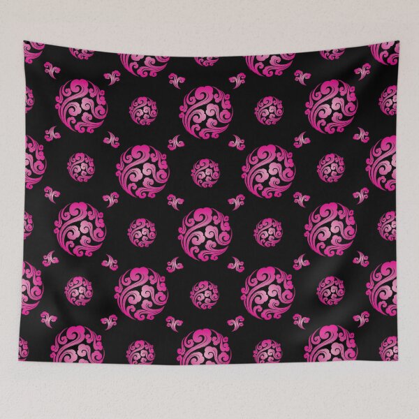 Item preview, Asian Cloud Pattern Chinese Cloud Black and Pink Magenta Burst Design designed and sold by Reeks808.