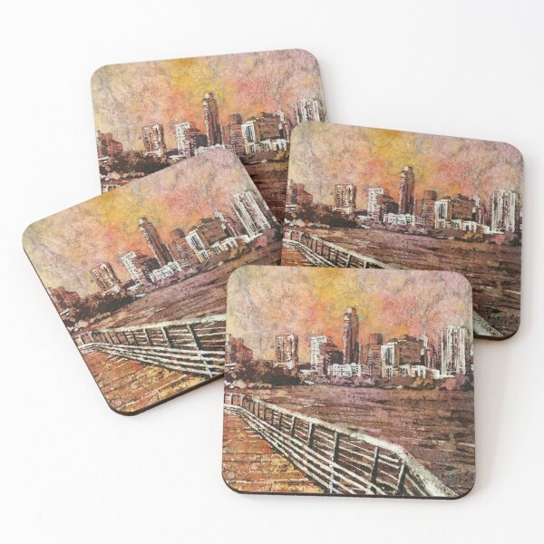 Item preview, Austin, TX skyline rising above Colorado River at sunset.  designed and sold by rfoxphoto.