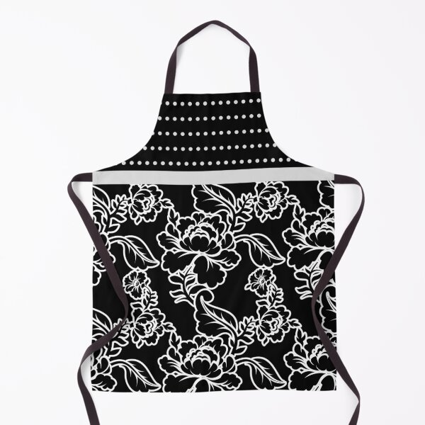 Item preview, Floral and Dots (White on Black) designed and sold by JazzPWall.