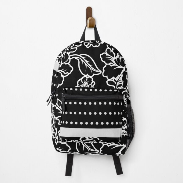 Item preview, Floral and Dots (White on Black) designed and sold by JazzPWall.