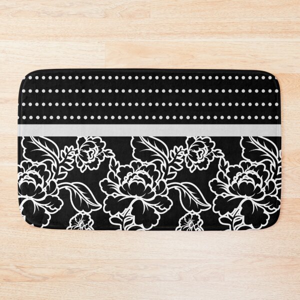 Item preview, Floral and Dots (White on Black) designed and sold by JazzPWall.