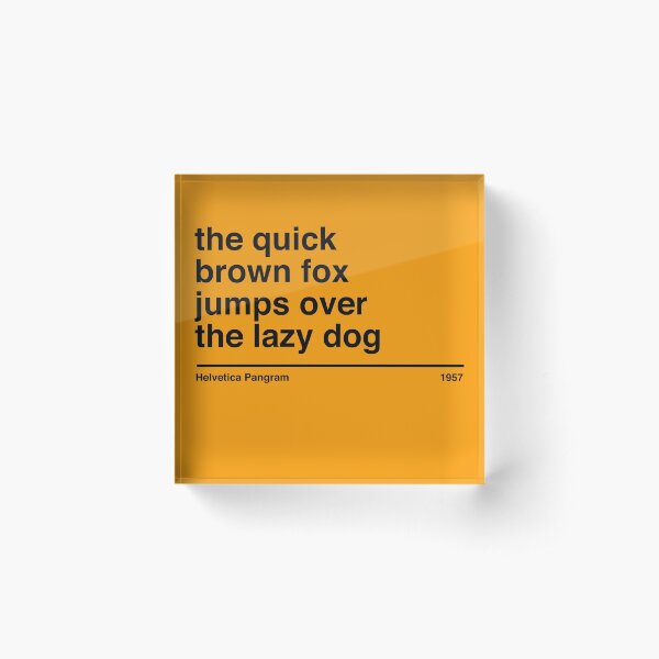 Item preview, Helvetica Pangram The Quick Brown Fox Jumps Over The Lazy Dog designed and sold by paperpark.