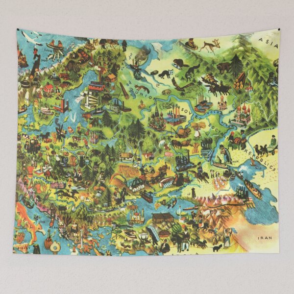 Item preview, Illustrated Europe - Vintage Retro Children's Map  designed and sold by elevens.