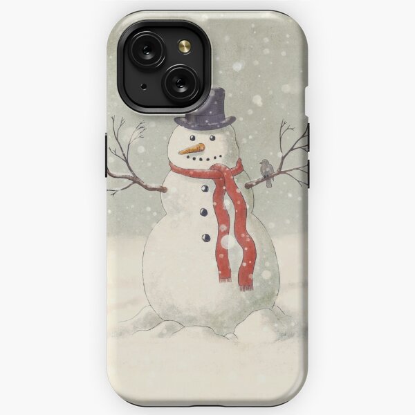  iPhone 14 Plus Snowman Carrot Nose Blue Hat and Scarf