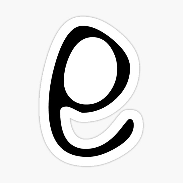 Letter E Lower Case White Black Button