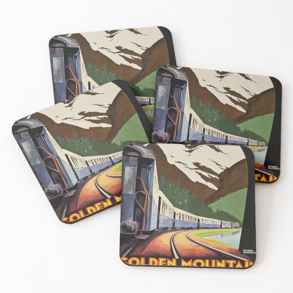 Item preview, retro Golden Mountain designed and sold by CorasPosters.