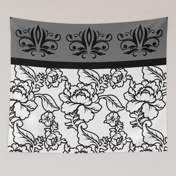 Item preview, Florals (Black and White on White) designed and sold by JazzPWall.