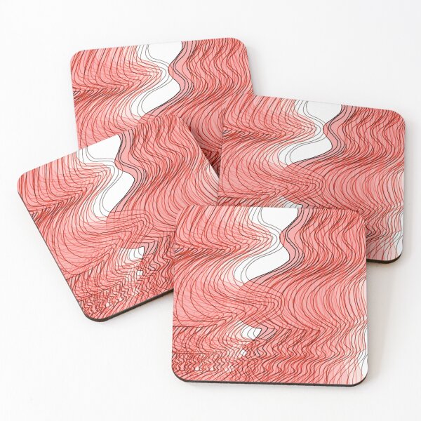 Item preview, Multiplied Parallel Waves Lines in Red No.: 02 designed and sold by Istvan Ocztos.