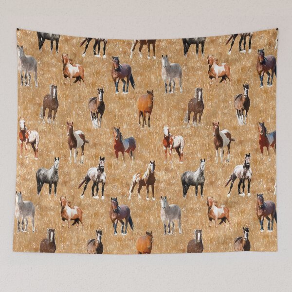 Item preview, Mustang Horses sketched designed and sold by AxeLeon Patterns.