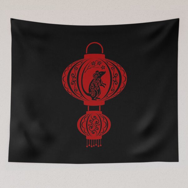 Item preview, Mouse Zodiac Chinese New Year Good Luck and Fortune Character Calligraphy designed and sold by coffeetea2020.