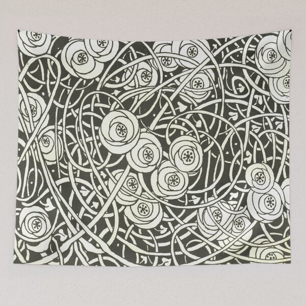 Item preview, Black Floral Pattern - Vintage Art Nouveau Design designed and sold by elevens.