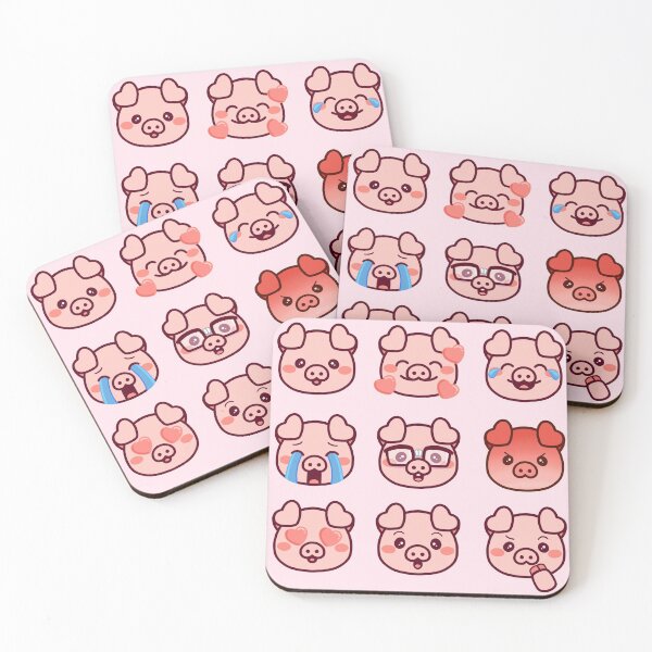 Item preview, Baby pigs emoji faces pack *LARGER SIZES RECOMMENDED* designed and sold by petinmypocket.