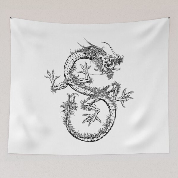 Item preview, Dragon Chinese New Year Good Luck and Fortune Character Calligraphy designed and sold by coffeetea2020.
