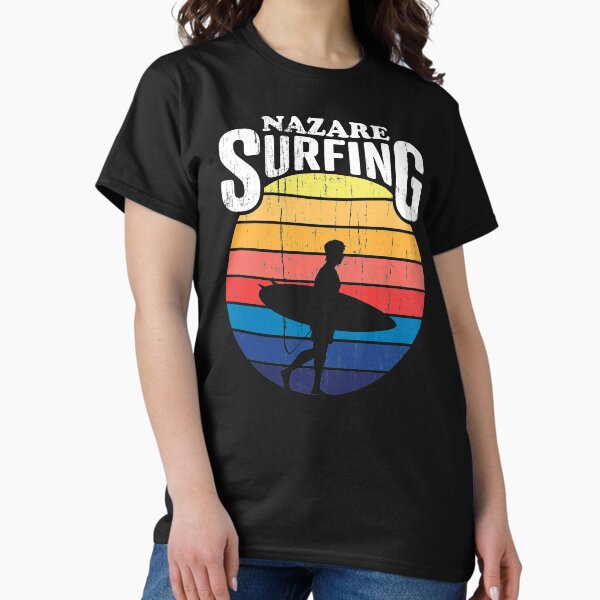 Artikel-Vorschau von Nazare Surfing Surf Vintage Sonnenuntergang, designt und verkauft von mBshirts.