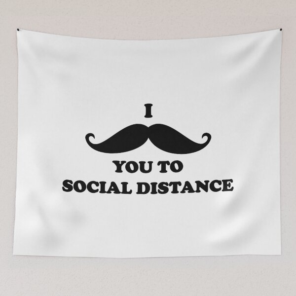 Item preview, Funny Moustache Pun: I must ask you to social distance designed and sold by Deegital18.