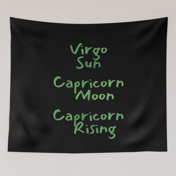 Item preview, Virgo Sun Capricorn Moon Capricorn Rising Text designed and sold by leomooncreates.
