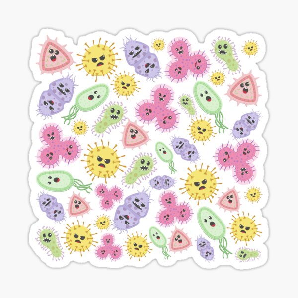 Cute colorful germs pattern Sticker