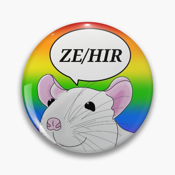 Artikelvorschau, Ze / Hir Pronomen Ratte (Regenbogenfahne) entworfen und verkauft von secondhandheals.