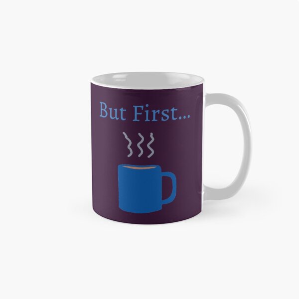 Item preview, But First Coffee Quote in Blue Text designed and sold by Sendreka.