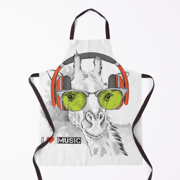 Artikelvorschau, Giraffe mit Kopfhörern, ich liebe Musik entworfen und verkauft von shinoshop.