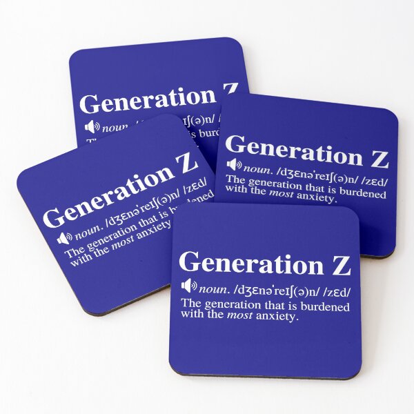 Item preview, Generation Z Definition #2 - The Burden of Anxiety (Navy/Blue Background) designed and sold by mind-illusions.