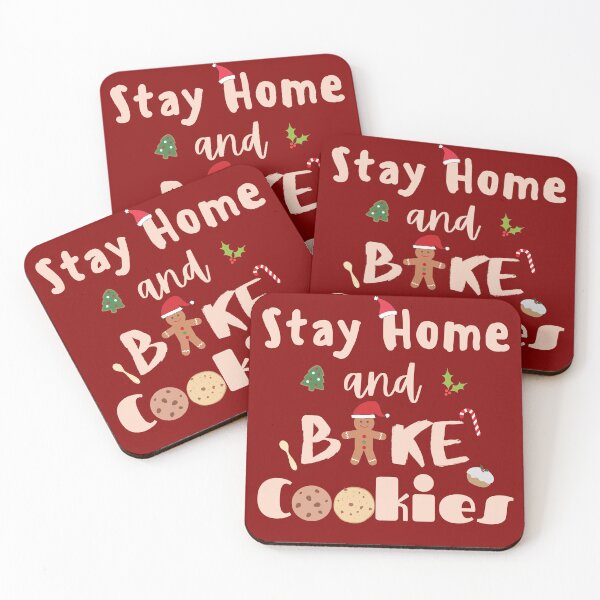 Item preview, Stay Home and Bake Cookies this Christmas typography in color designed and sold by StarlightTales.