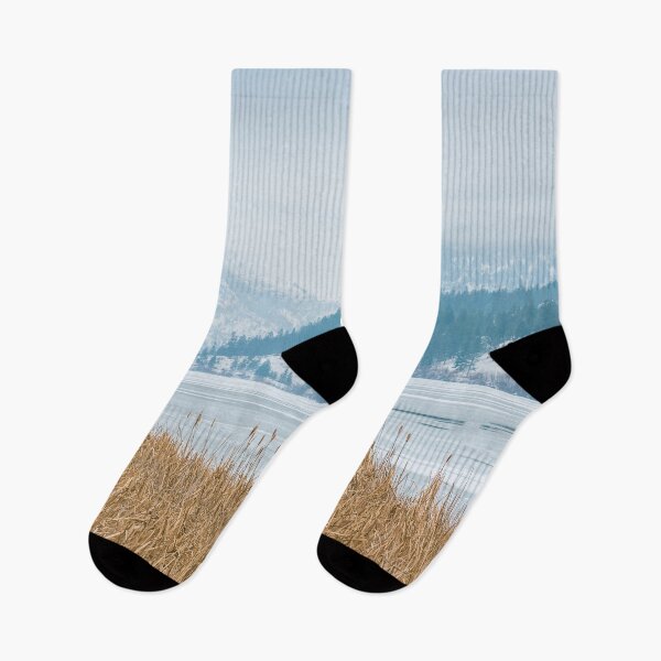 Item preview, Frozen Winter Lake and Forest Landscape designed and sold by Amy Mitchell.