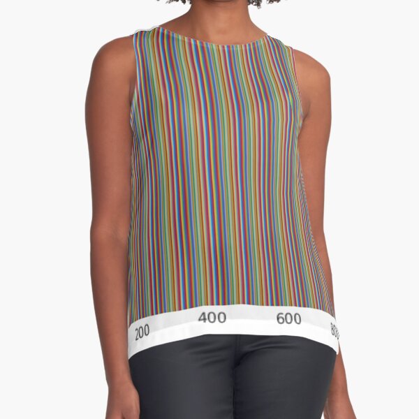 Vertical Color Lines Diagram Sleeveless Top